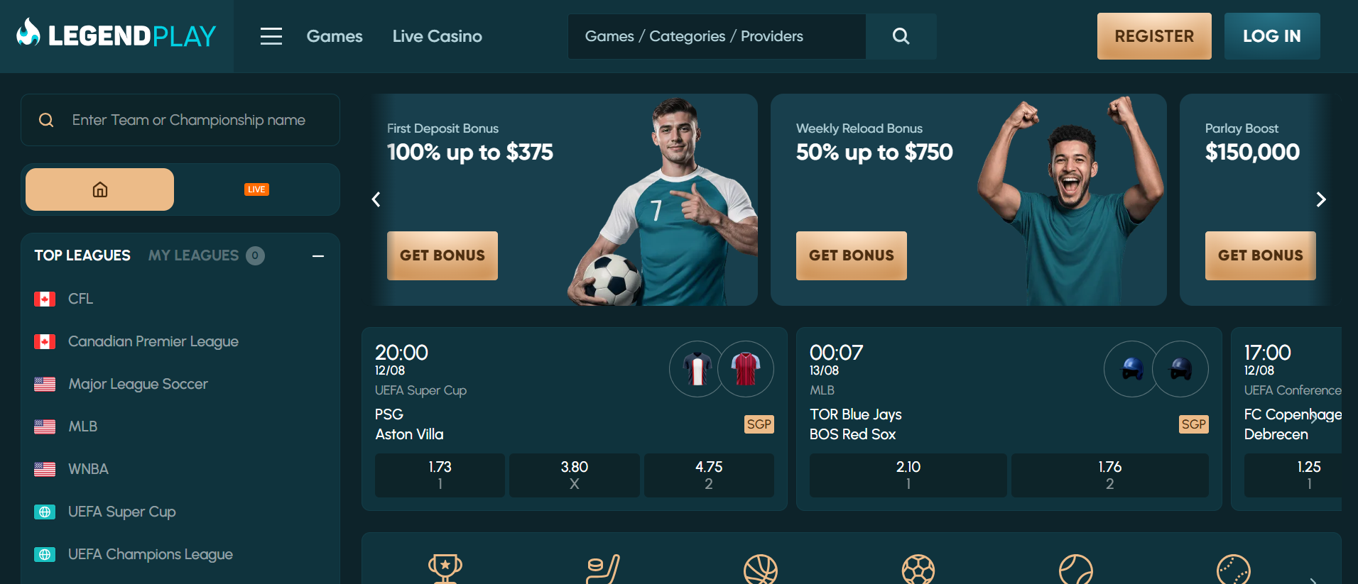Legendplay sportweddenschappen